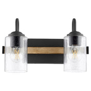 Quorum - 5140-2-69 - Two Light Vanity - 5140 Pepper Glass Lighting Series - Textured Black|Driftwood