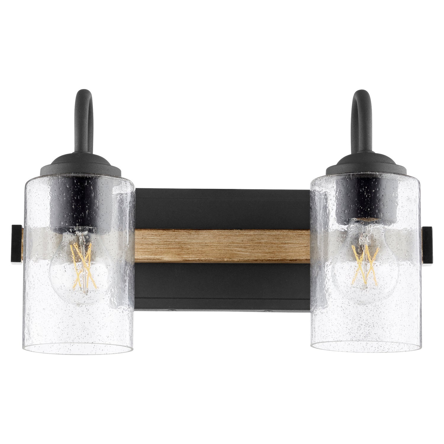 Quorum - 5140-2-69 - Two Light Vanity - 5140 Pepper Glass Lighting Series - Textured Black|Driftwood