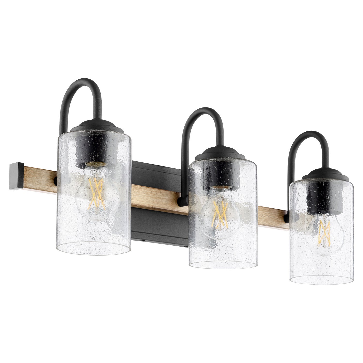 Quorum - 5140-3-69 - Three Light Vanity - 5140 Pepper Glass Lighting Series - Textured Black|Driftwood