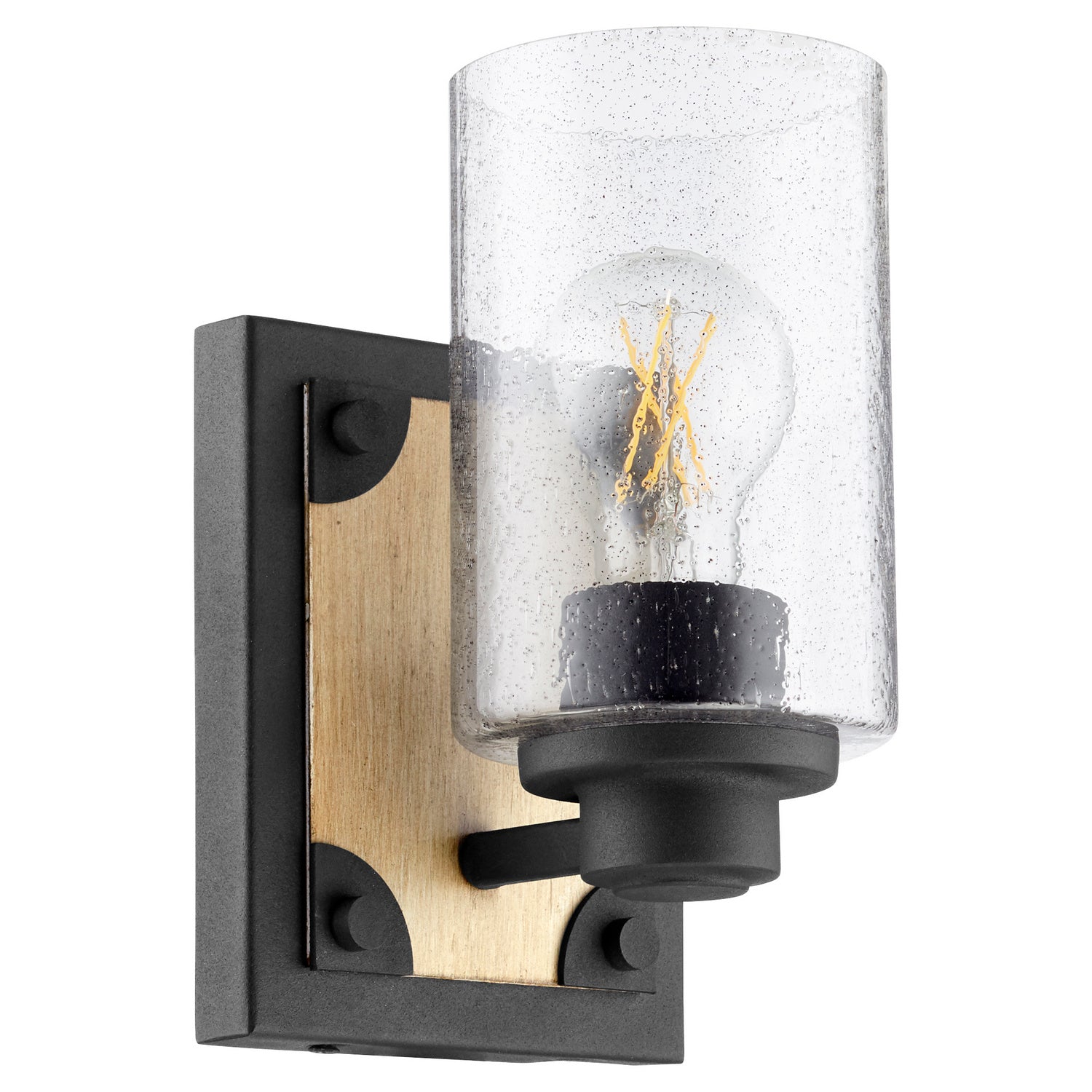 Quorum - 5143-1-69 - One Light Wall Mount - 5143 Corner Detail Brackets - Textured Black|Driftwood