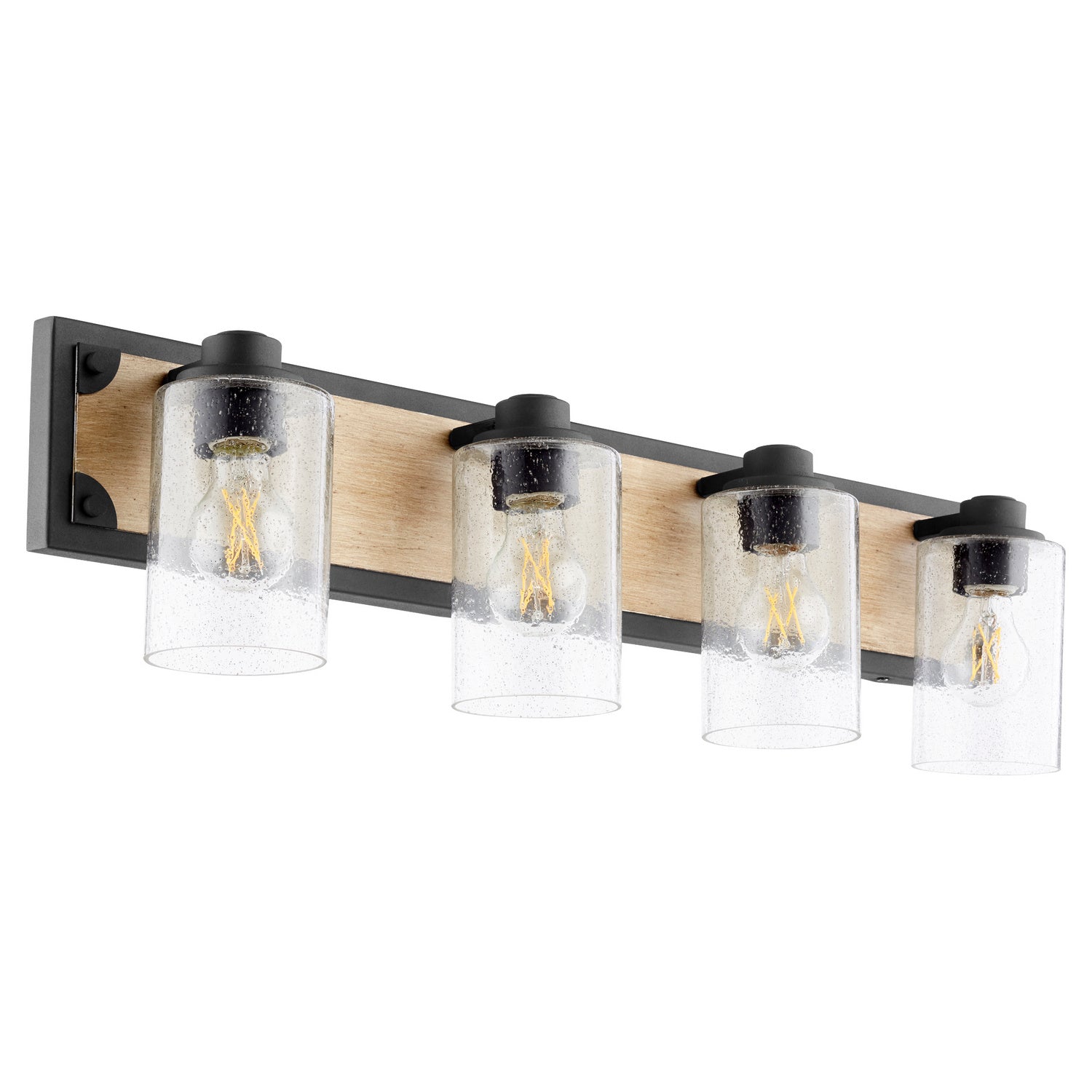 Quorum - 5143-4-69 - Four Light Vanity - 5143 Corner Detail Brackets - Textured Black|Driftwood