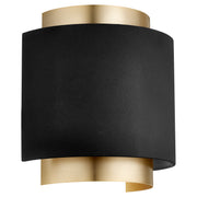 Quorum - 5610-6980 - One Light Wall Sconce - 5610 Half Drum Sconce - Textured Black|Aged Brass