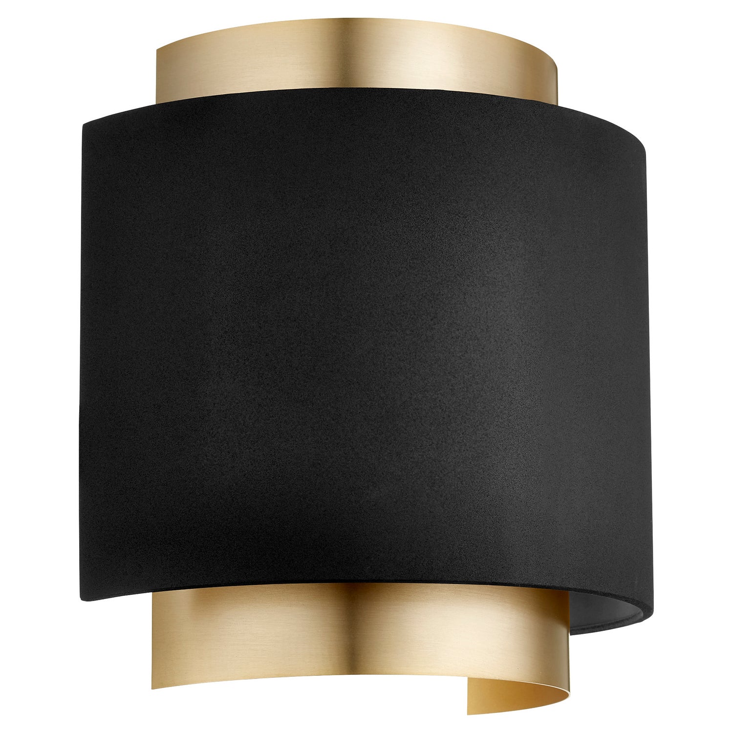 Quorum - 5610-6980 - One Light Wall Sconce - 5610 Half Drum Sconce - Textured Black|Aged Brass