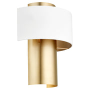 Quorum - 5611-0880 - One Light Wall Sconce - 5611 Half Drum Sconce - Studio White|Aged Brass