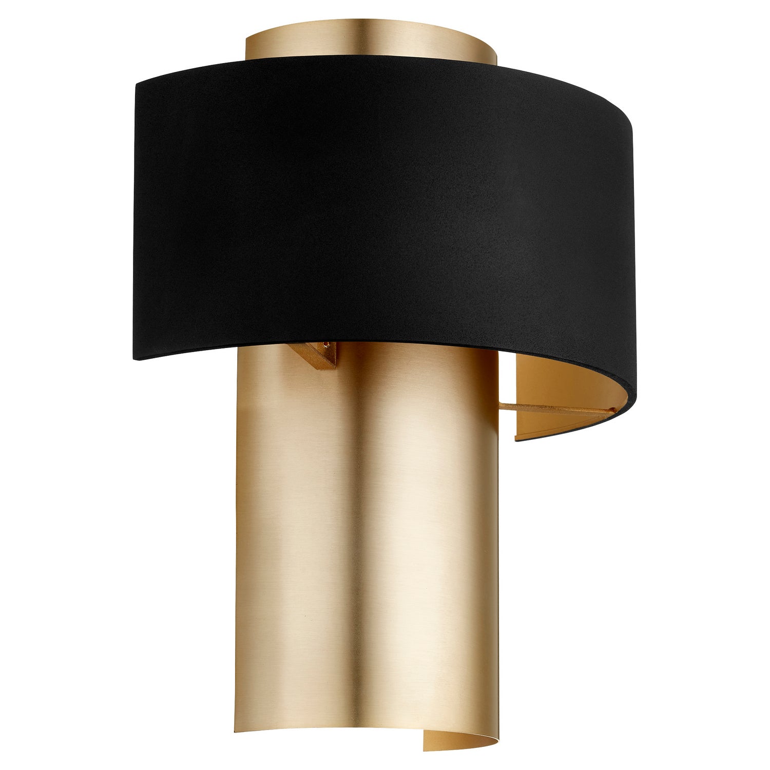 Quorum - 5611-6980 - One Light Wall Sconce - 5611 Half Drum Sconce - Textured Black|Aged Brass