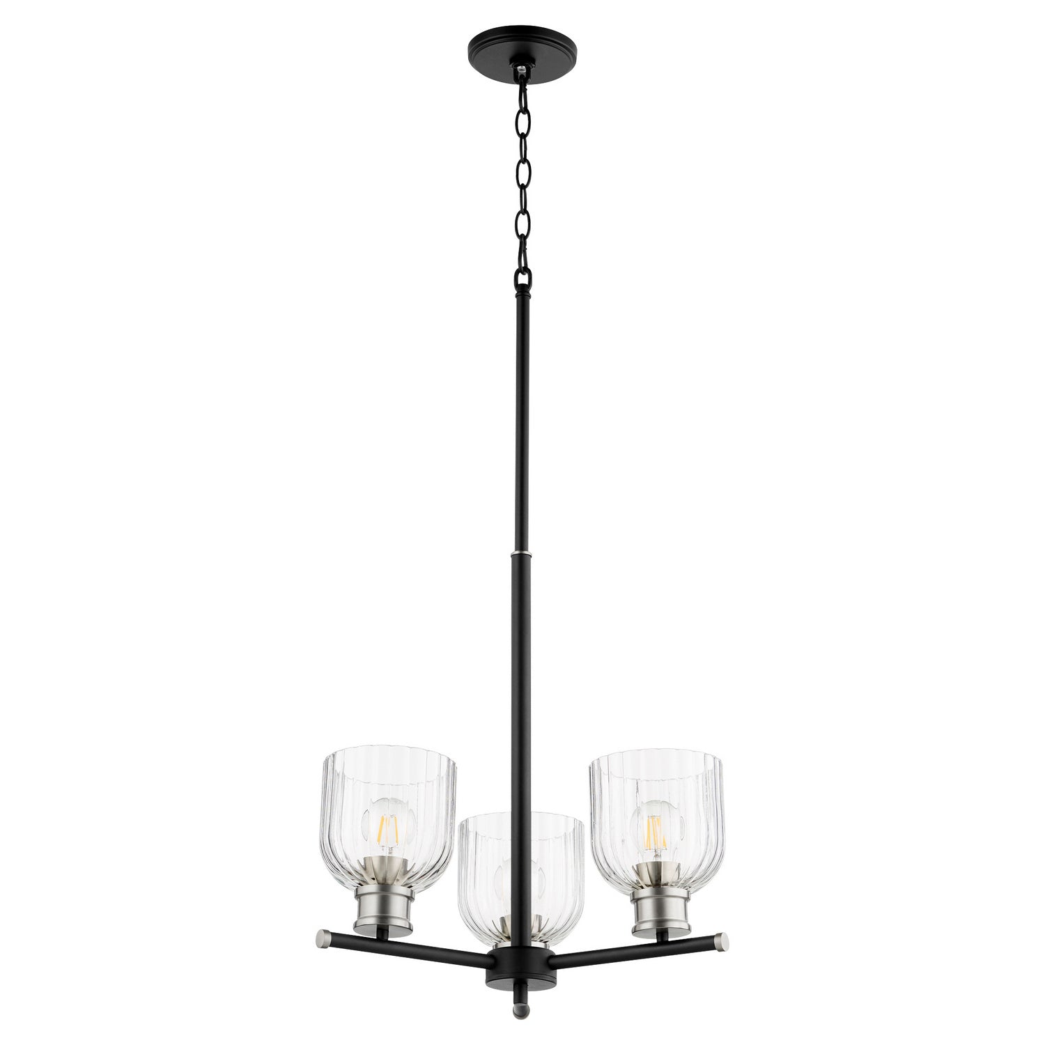 Quorum - 610-3-6965 - Three Light Chandelier - Monarch - Textured Black|Satin Nickel