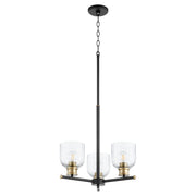 Quorum - 610-3-6980 - Three Light Chandelier - Monarch - Textured Black|Aged Brass