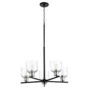 Quorum - 610-5-6965 - Five Light Chandelier - Monarch - Textured Black|Satin Nickel
