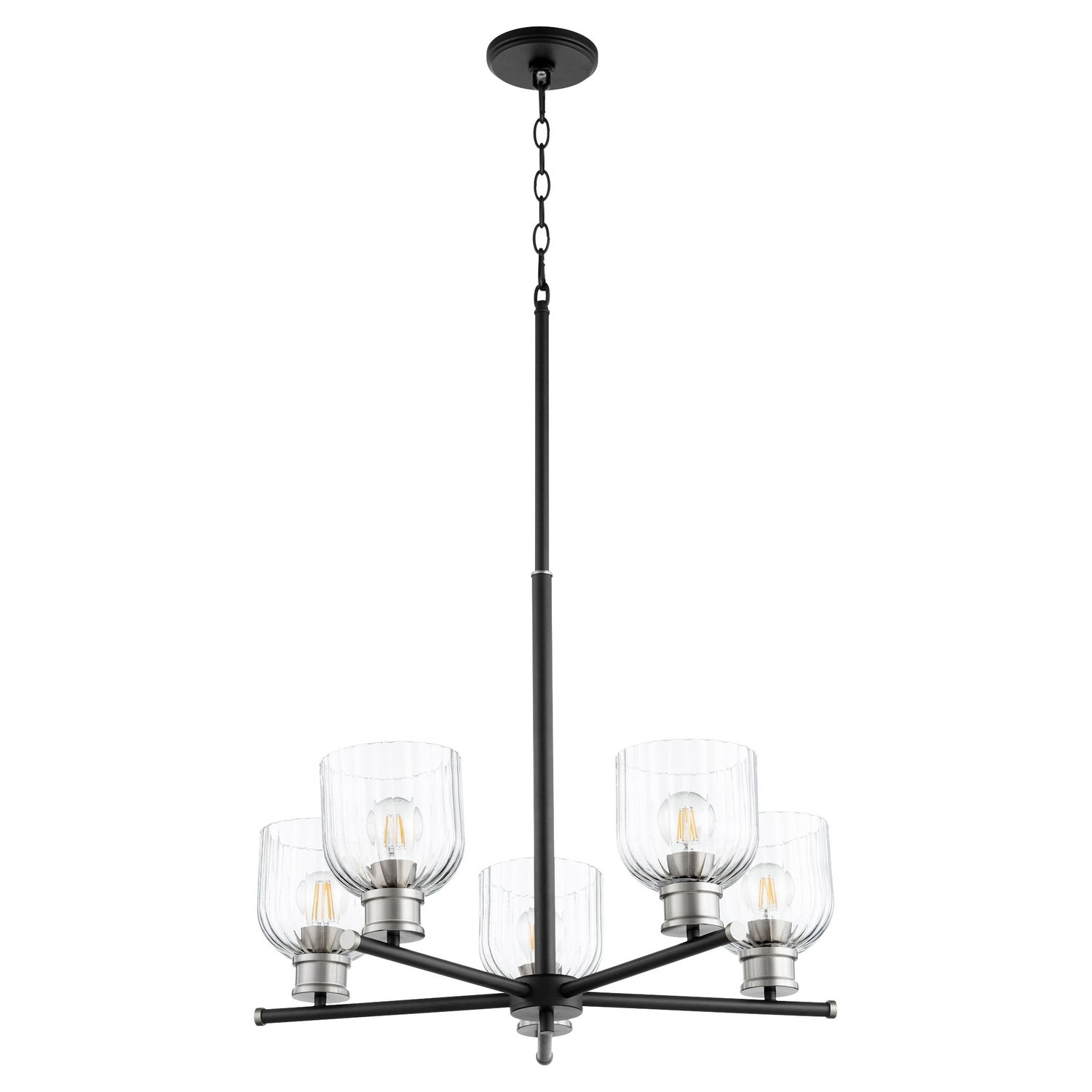 Quorum - 610-5-6965 - Five Light Chandelier - Monarch - Textured Black|Satin Nickel