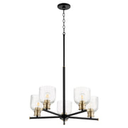 Quorum - 610-5-6980 - Five Light Chandelier - Monarch - Textured Black|Aged Brass