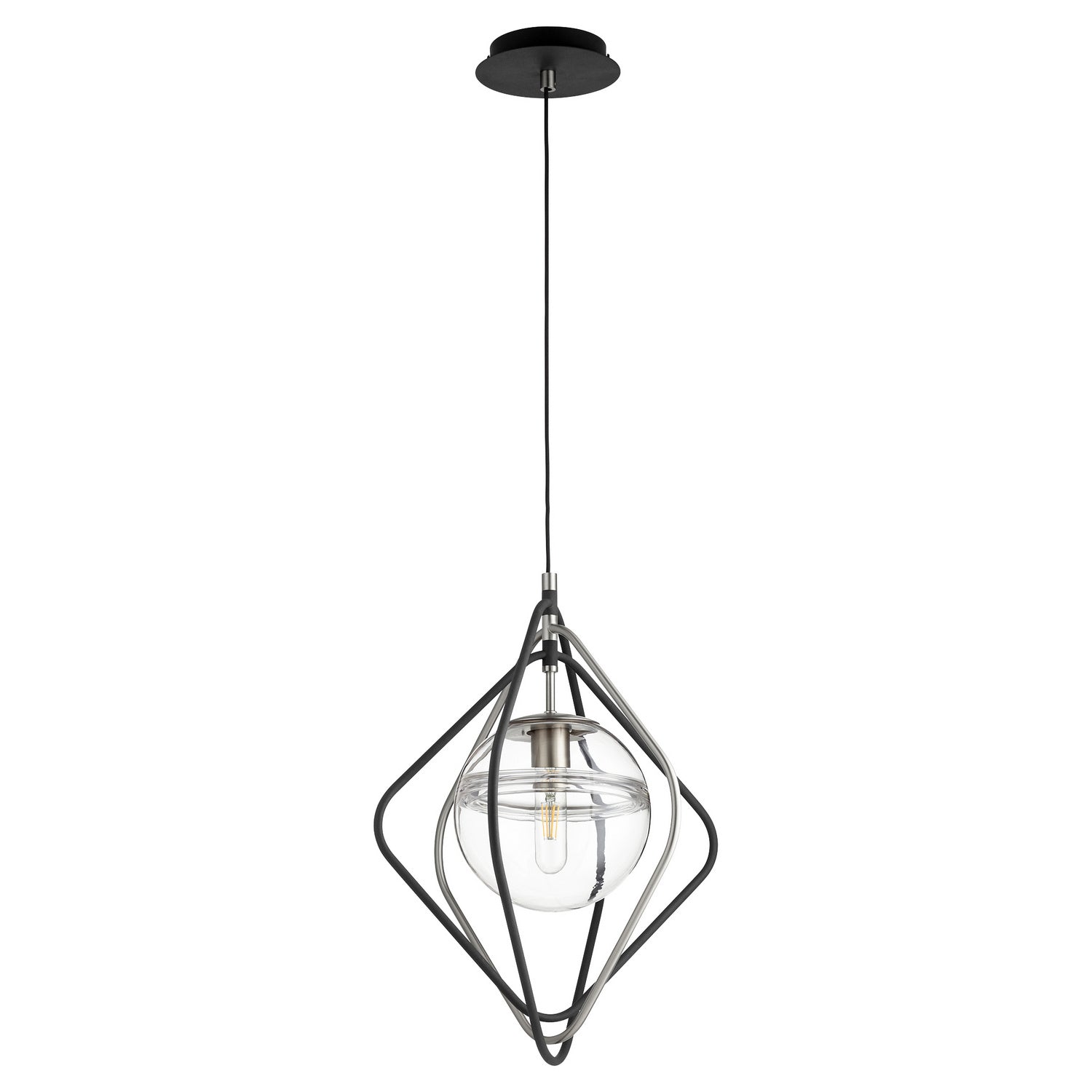Quorum - 6802-6965 - One Light Pendant - Gimble Pendants - Textured Black|Satin Nickel