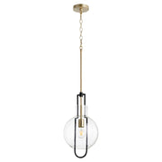 Quorum - 89-10-6980 - One Light Pendant - Textured Glass Pendants - Textured Black|Aged Brass
