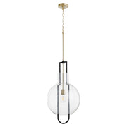 Quorum - 89-14-6980 - One Light Pendant - Textured Glass Pendants - Textured Black|Aged Brass