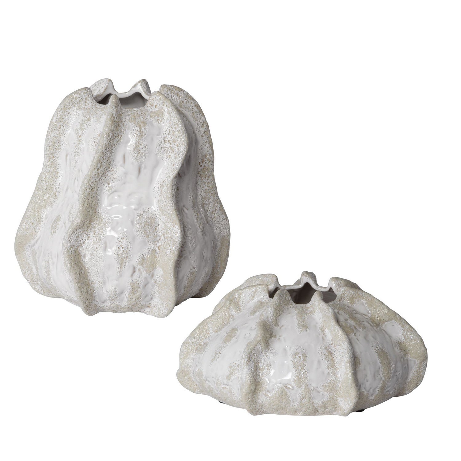 Uttermost - 17973 - Vases, S/2 - Urchin - Ivory And Beige
