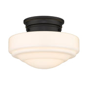 Golden - 0508-SF BLK-VMG - One Light Semi-Flush Mount - Ingalls - Matte Black