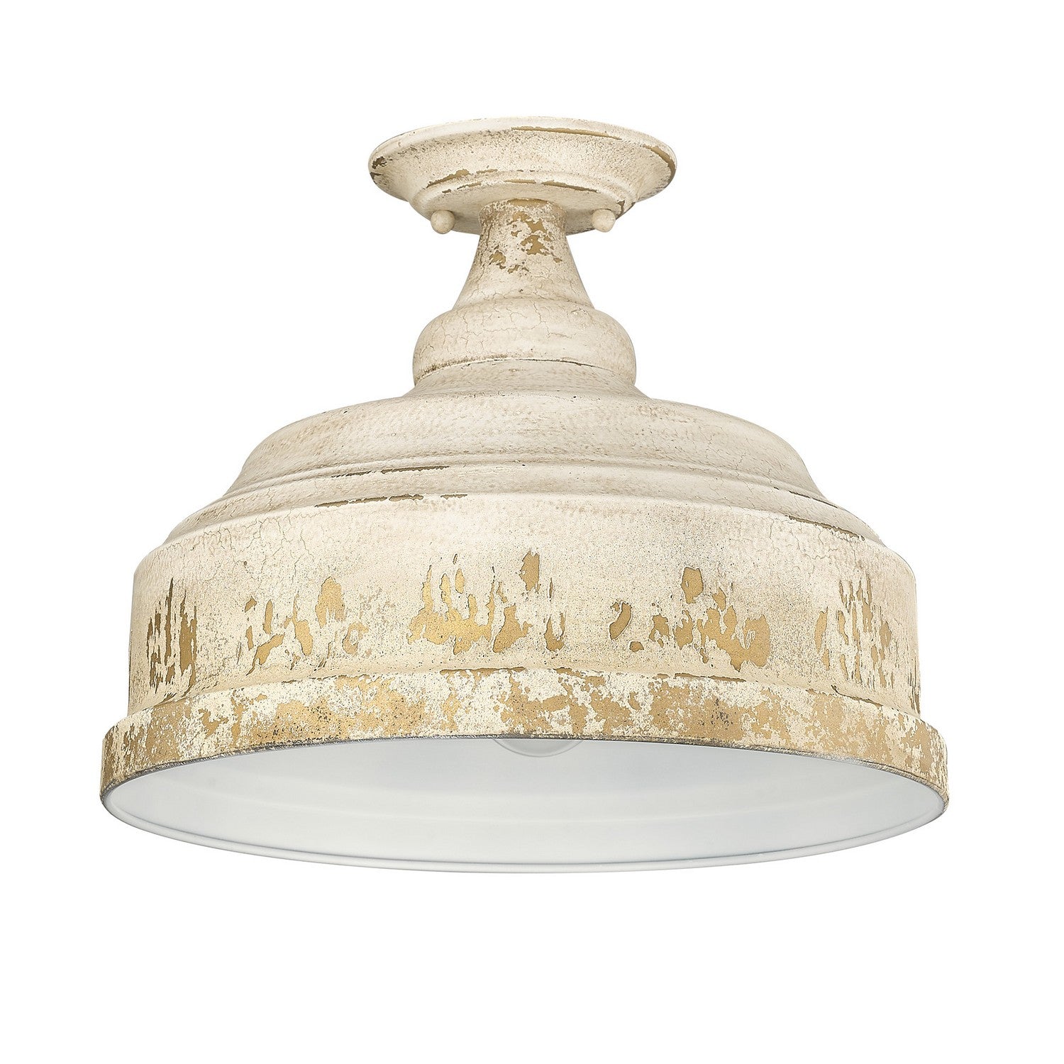 Golden - 0806-SF AI - Three Light Semi-Flush Mount - Keating - Antique Ivory