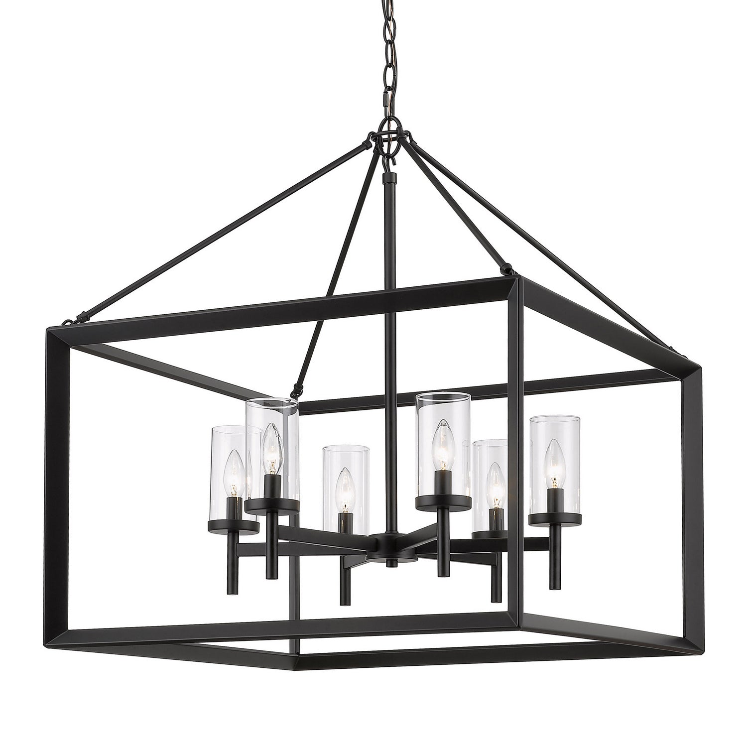 Golden - 2073-6 BLK-CLR - Six Light Chandelier - Smyth - Matte Black