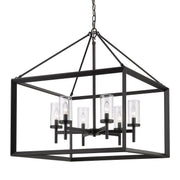 Golden - 2073-6 BLK-CLR - Six Light Chandelier - Smyth - Matte Black