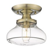 Golden - 3419-SF AB-CLR - One Light Semi-Flush Mount - Nash - Aged Brass