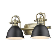 Golden - 3602-BA2 AB-BLK - Two Light Bath Vanity - Duncan - Aged Brass