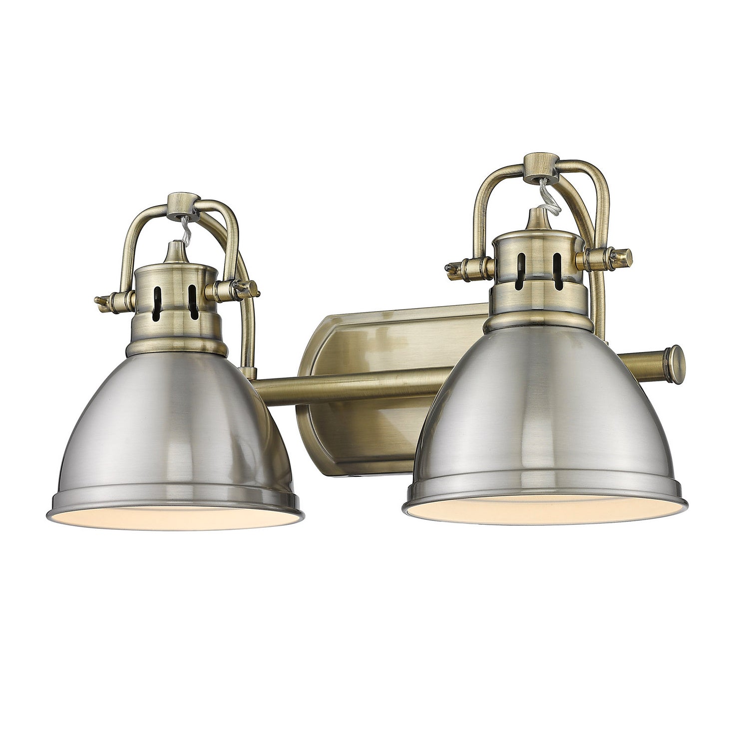 Golden - 3602-BA2 AB-PW - Two Light Bath Vanity - Duncan - Aged Brass