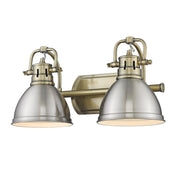 Golden - 3602-BA2 AB-PW - Two Light Bath Vanity - Duncan - Aged Brass