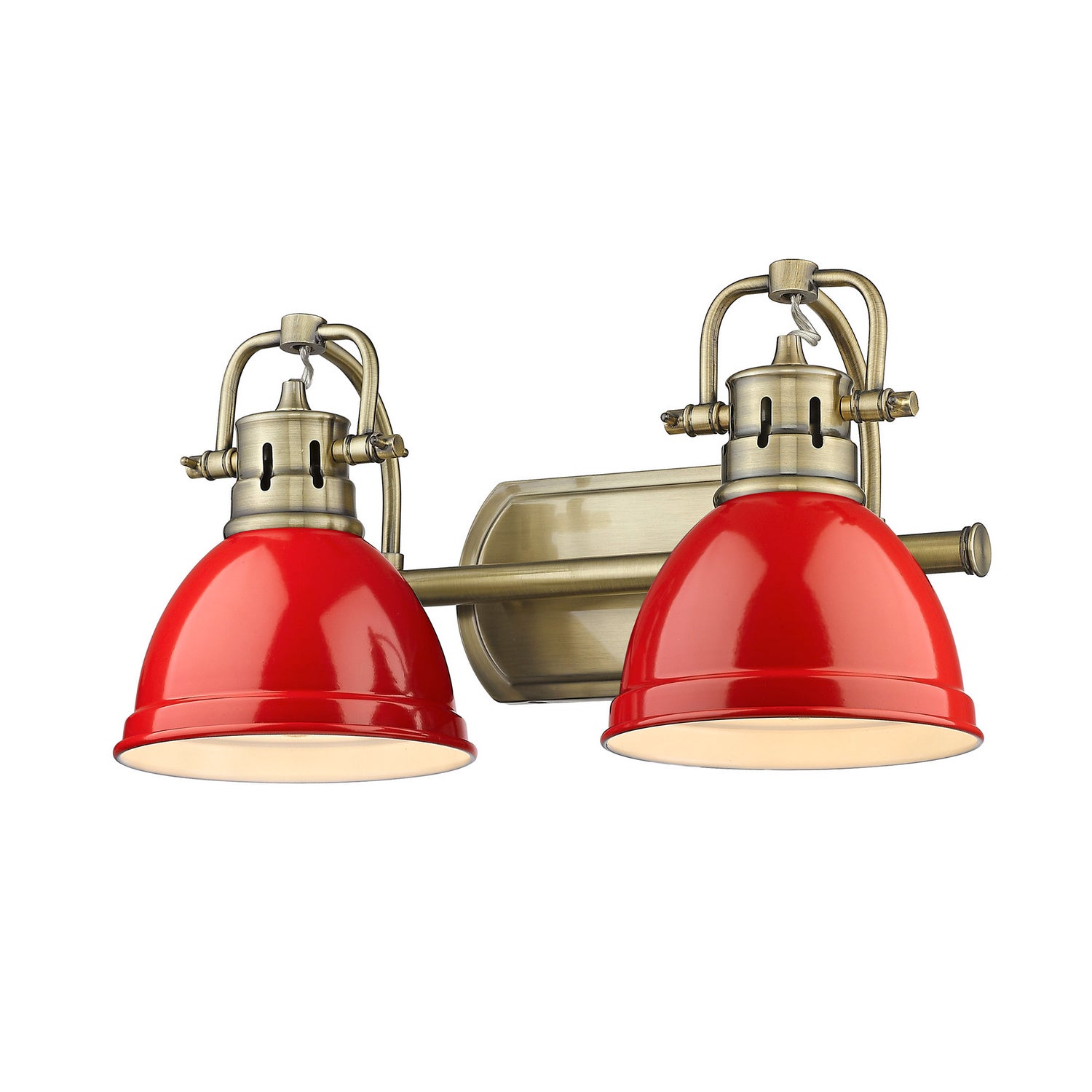 Golden - 3602-BA2 AB-RD - Two Light Vanity - Duncan - Aged Brass