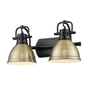 Golden - 3602-BA2 BLK-AB - Two Light Bath Vanity - Duncan - Matte Black