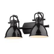 Golden - 3602-BA2 BLK-BK - Two Light Bath Vanity - Duncan - Matte Black