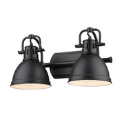 Golden - 3602-BA2 BLK-BLK - Two Light Bath Vanity - Duncan - Matte Black