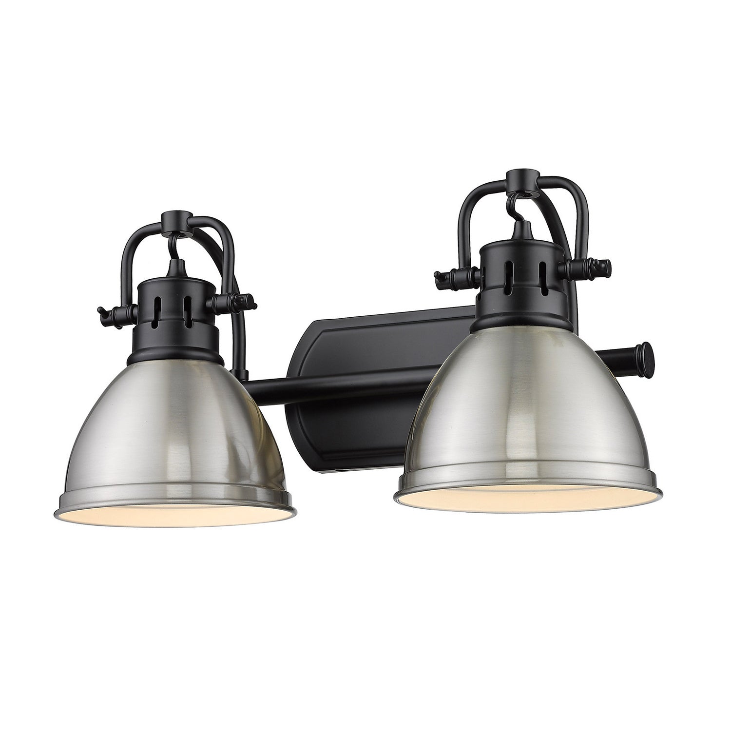 Golden - 3602-BA2 BLK-PW - Two Light Bath Vanity - Duncan - Matte Black