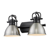 Golden - 3602-BA2 BLK-PW - Two Light Bath Vanity - Duncan - Matte Black
