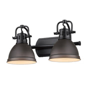 Golden - 3602-BA2 BLK-RBZ - Two Light Bath Vanity - Duncan - Matte Black