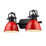 Golden - 3602-BA2 BLK-RD - Two Light Vanity - Duncan - Matte Black