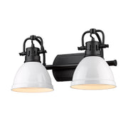 Golden - 3602-BA2 BLK-WH - Two Light Bath Vanity - Duncan - Matte Black