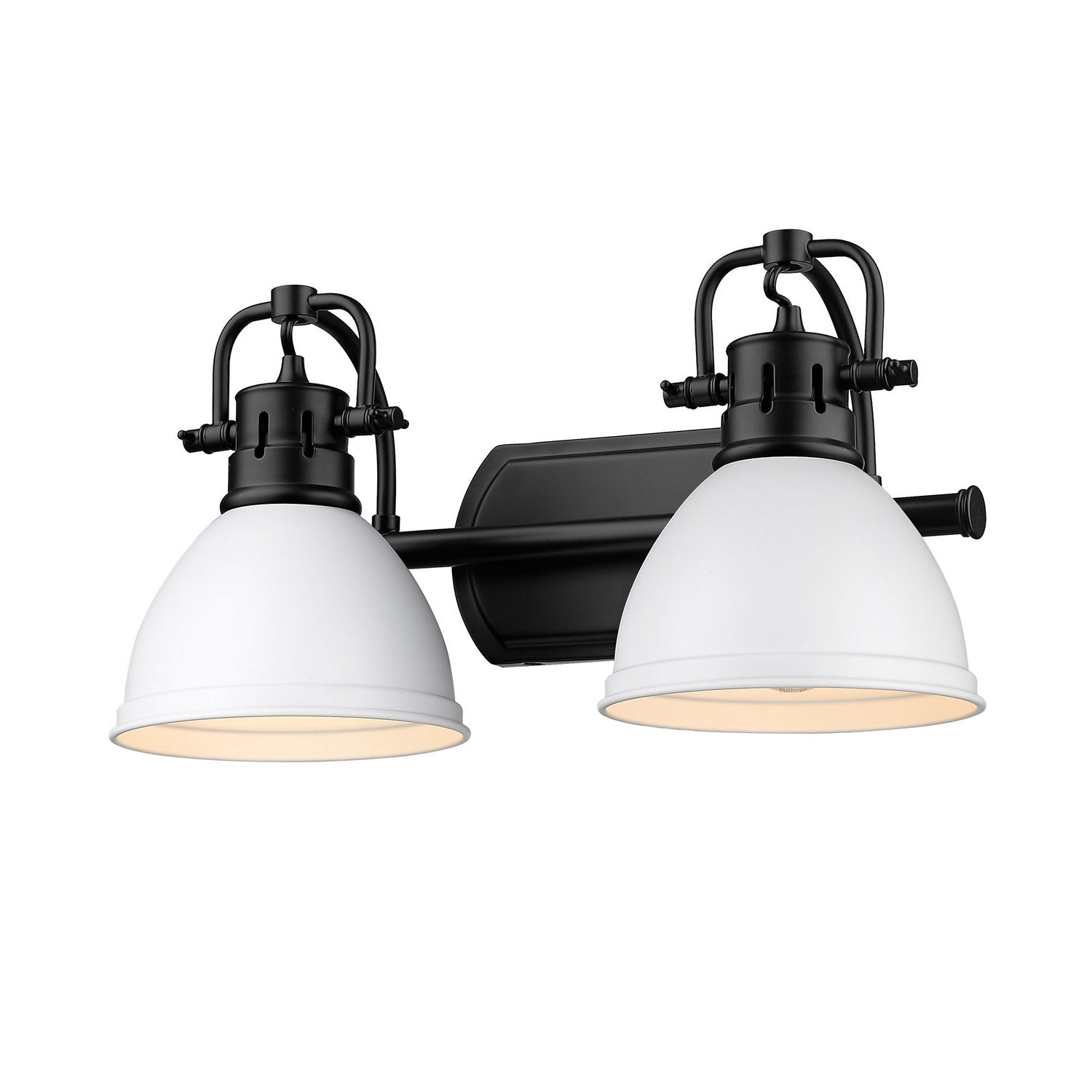 Golden - 3602-BA2 BLK-WHT - Two Light Bath Vanity - Duncan - Matte Black