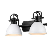Golden - 3602-BA2 BLK-WHT - Two Light Bath Vanity - Duncan - Matte Black