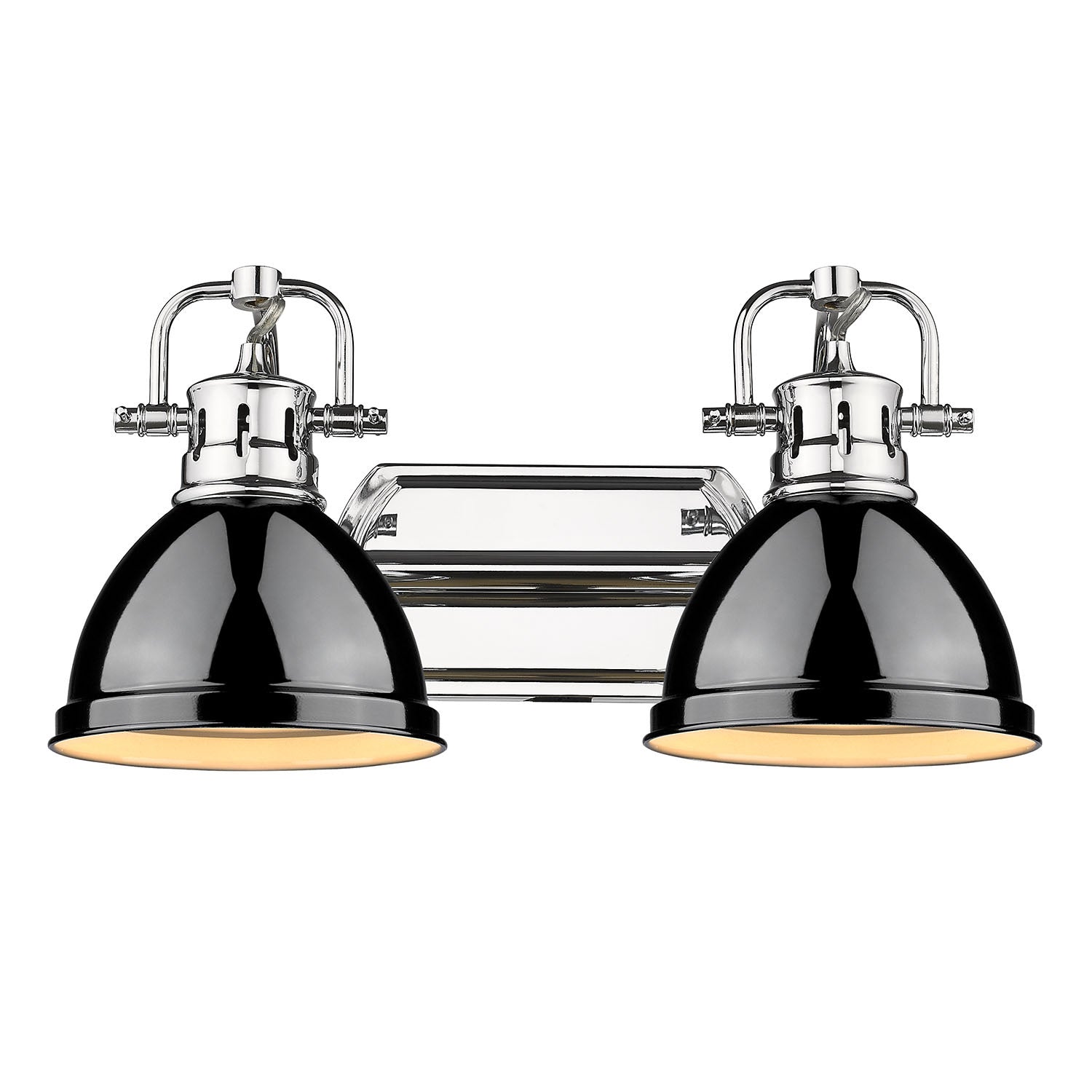 Golden - 3602-BA2 CH-BK - Two Light Bath Vanity - Duncan - Chrome