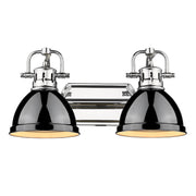 Golden - 3602-BA2 CH-BK - Two Light Bath Vanity - Duncan - Chrome