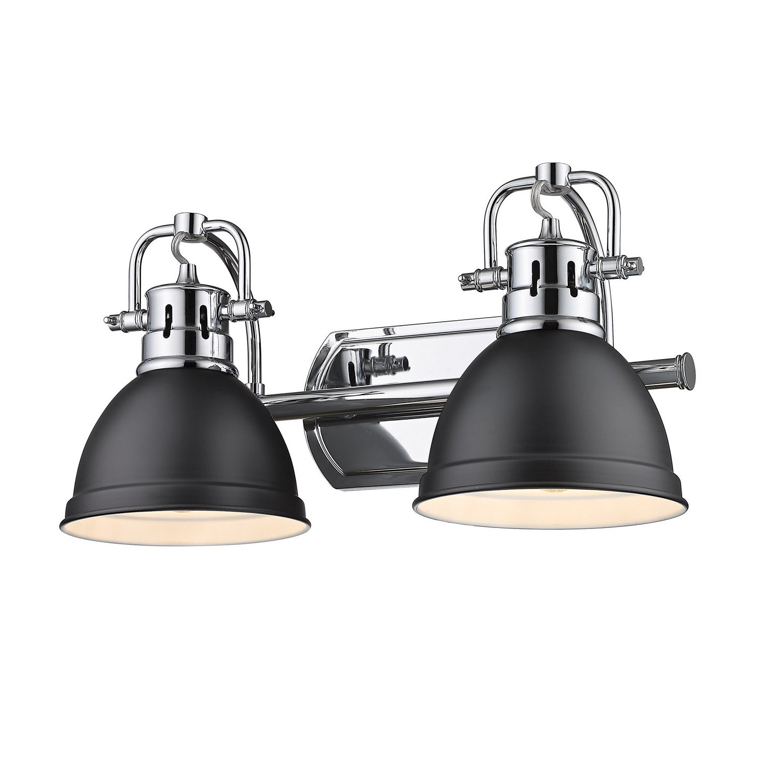 Golden - 3602-BA2 CH-BLK - Two Light Bath Vanity - Duncan - Chrome
