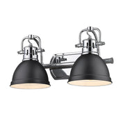 Golden - 3602-BA2 CH-BLK - Two Light Bath Vanity - Duncan - Chrome