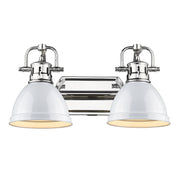Golden - 3602-BA2 CH-WH - Two Light Bath Vanity - Duncan - Chrome