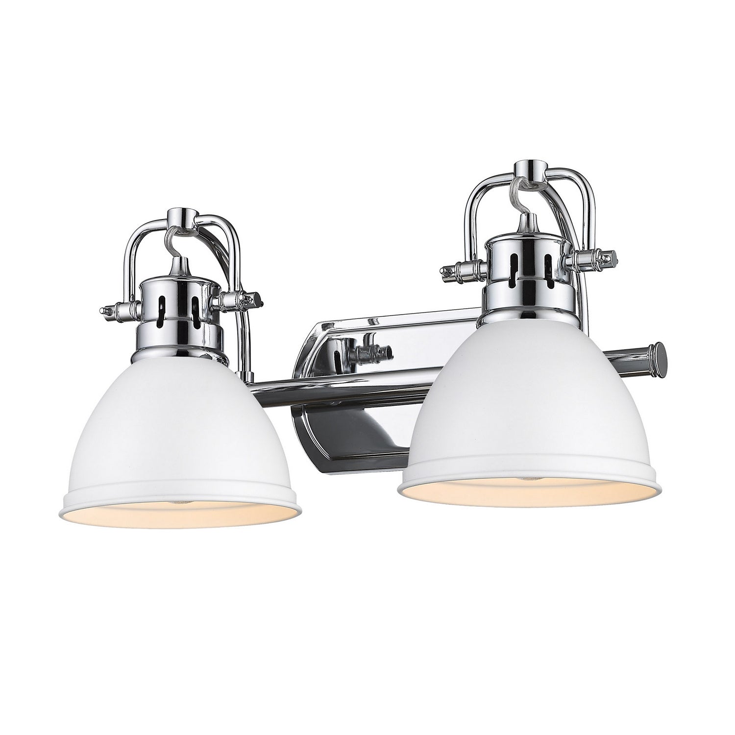 Golden - 3602-BA2 CH-WHT - Two Light Bath Vanity - Duncan - Chrome