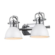 Golden - 3602-BA2 CH-WHT - Two Light Bath Vanity - Duncan - Chrome