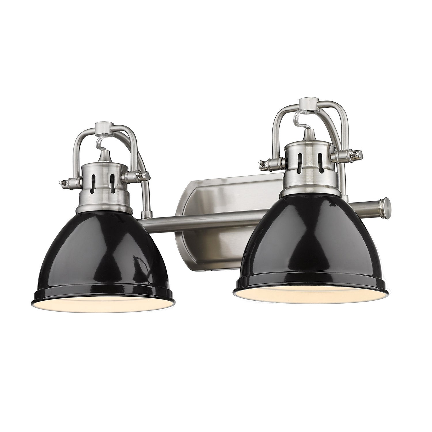 Golden - 3602-BA2 PW-BK - Two Light Bath Vanity - Duncan - Pewter