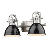 Golden - 3602-BA2 PW-BK - Two Light Bath Vanity - Duncan - Pewter