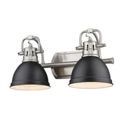 Golden - 3602-BA2 PW-BLK - Two Light Bath Vanity - Duncan - Pewter