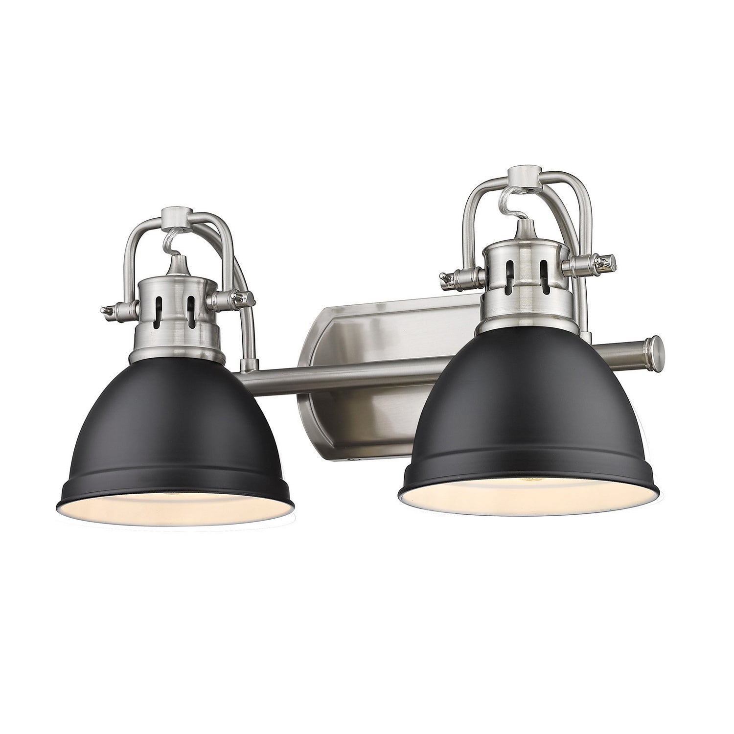 Golden - 3602-BA2 PW-BLK - Two Light Bath Vanity - Duncan - Pewter