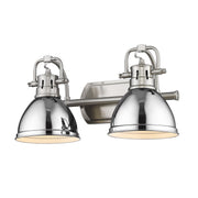 Golden - 3602-BA2 PW-CH - Two Light Bath Vanity - Duncan - Pewter