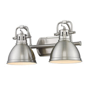 Golden - 3602-BA2 PW-PW - Two Light Bath Vanity - Duncan - Pewter